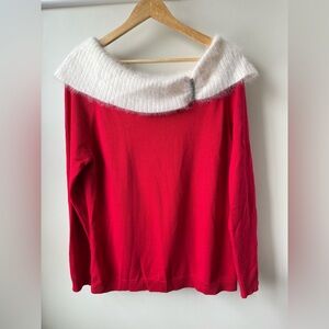 BEREK Vintage Mrs Claus Sweater Red Holiday‎ Santa Angora Christmas Whimsy XL